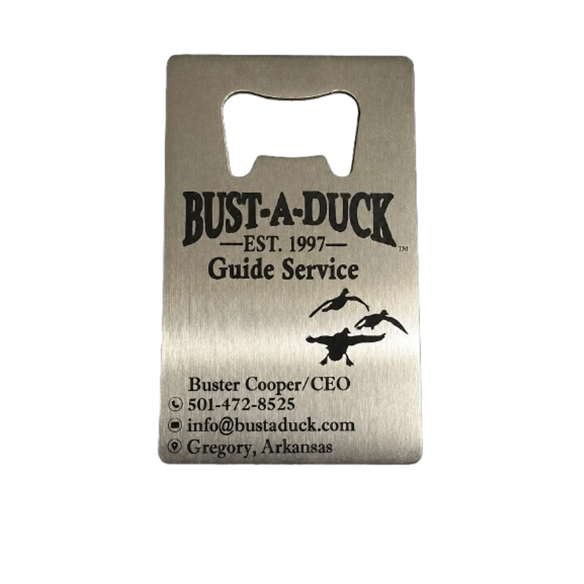 Bust-A-Duck Guide Service Bottle Opener