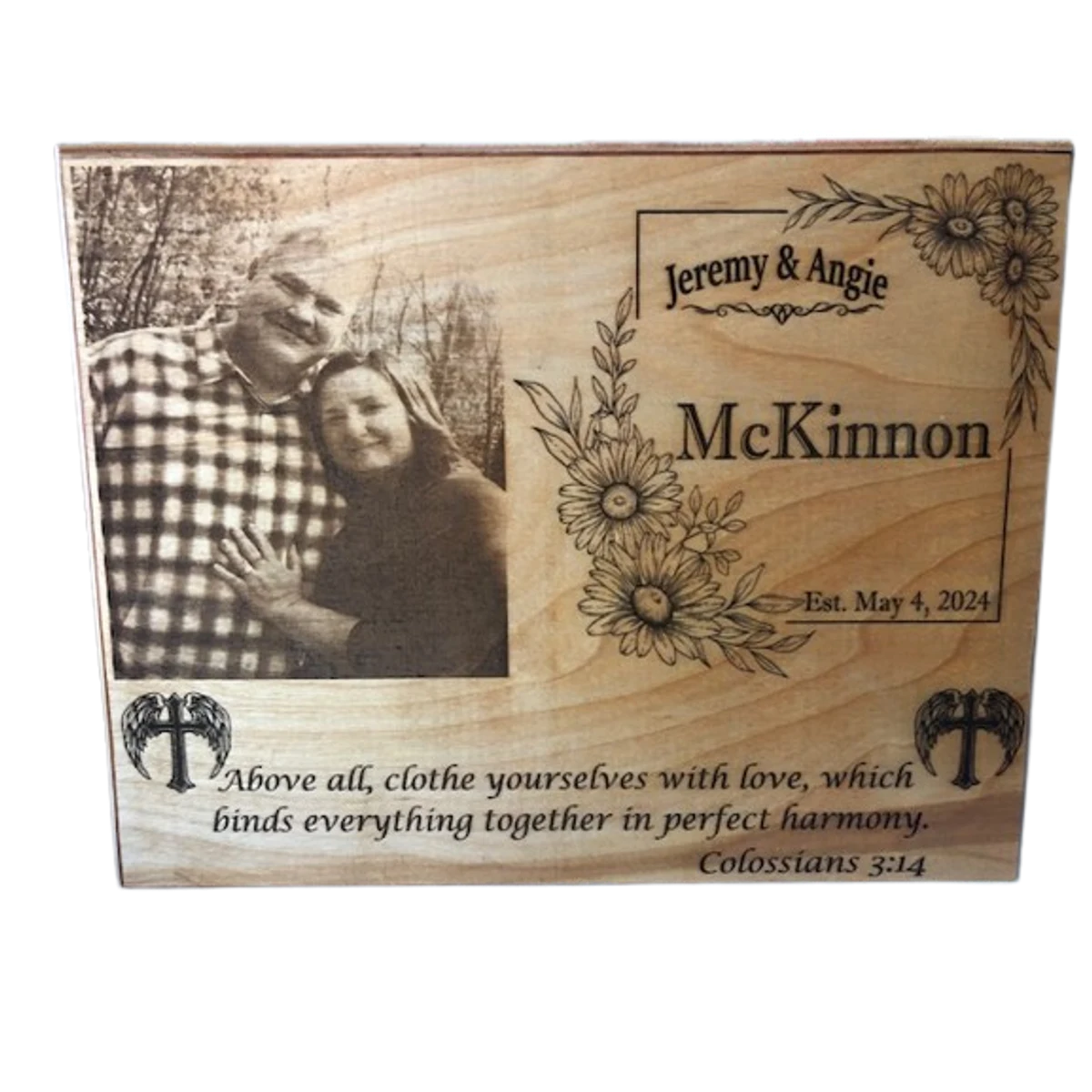 Wedding Photo Plaque — Floral