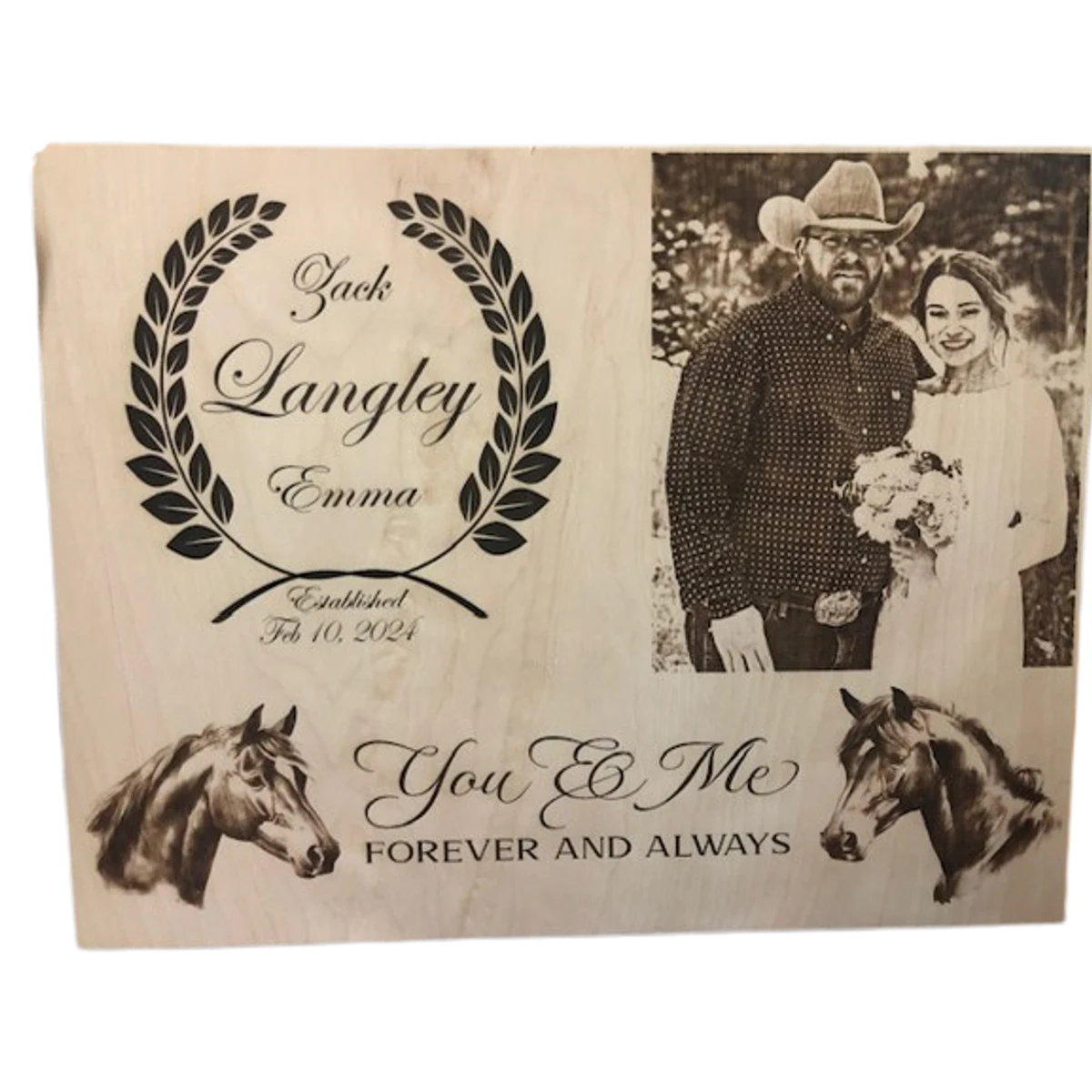 Wedding Photo Plaque — Laurel