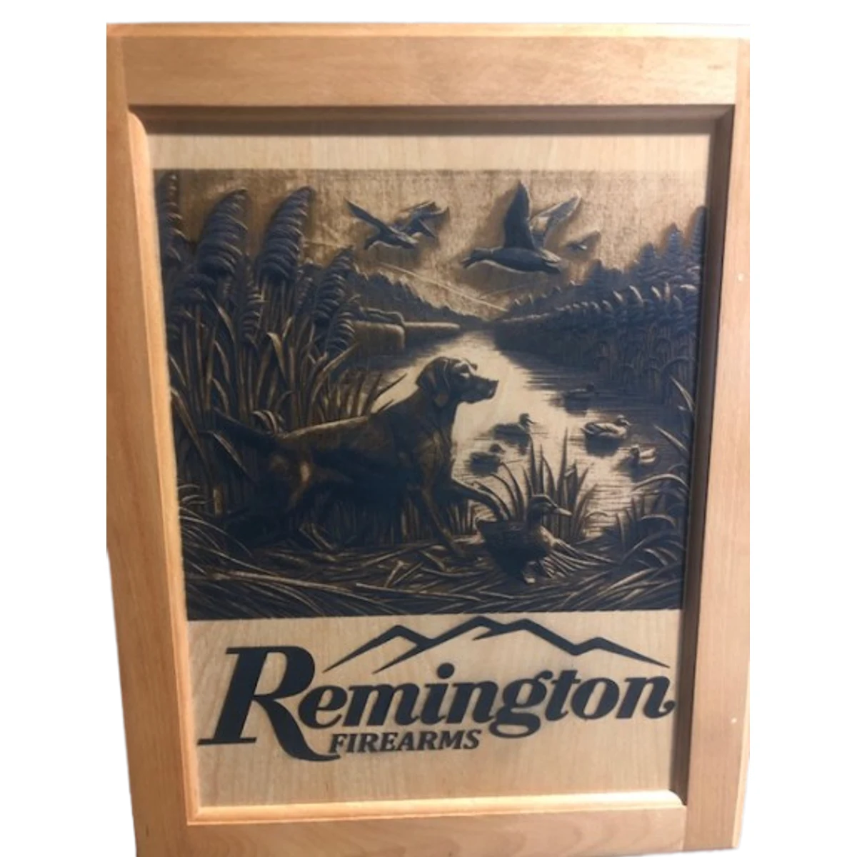 Engraved Cabinet Door — Wildlife Scene